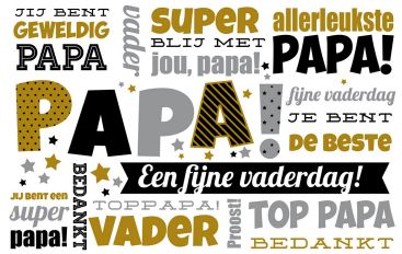 Vaderdag Wenskaart Gouden Letters Wenskaartenshop