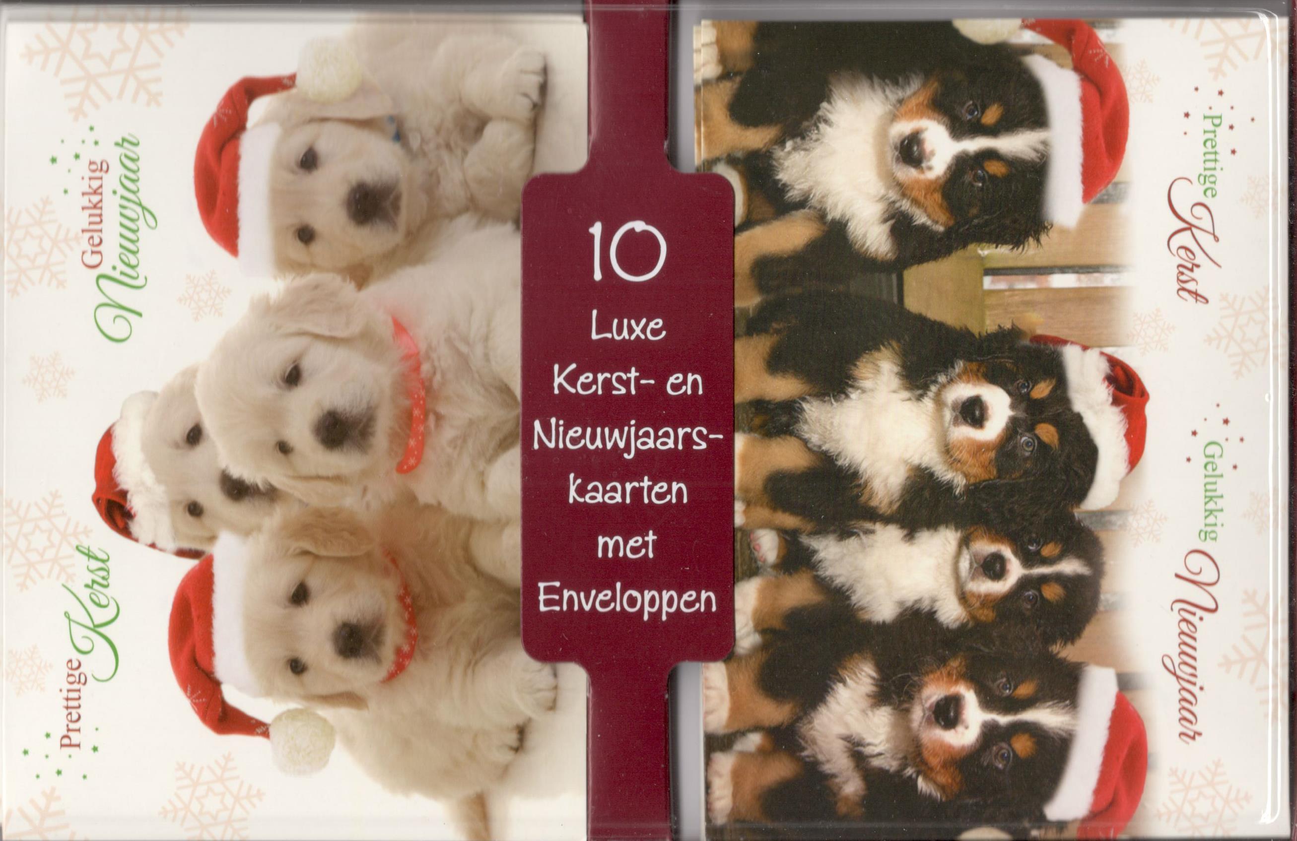 Kerstkaarten met leuke dieren afbeelding met hondjes