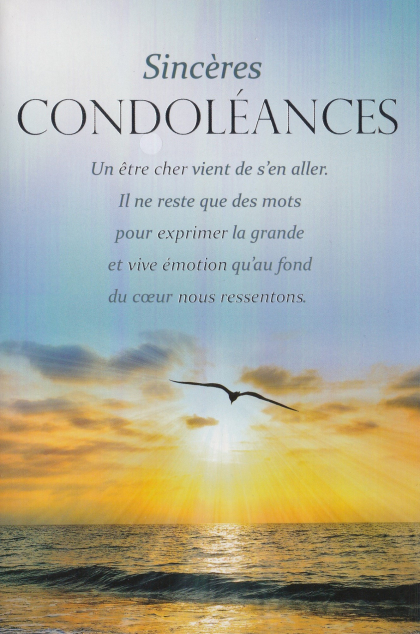 Franse rouwkaart met tekst en mooi achtergrond