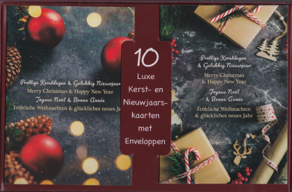 kerstdoos met 10 kerstkaarten