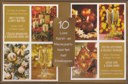 kerstdoos met 10 kerstkaarten