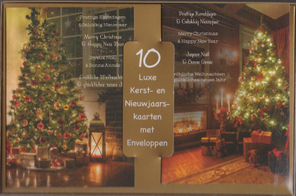 10 kerstkaarten met kerstboom