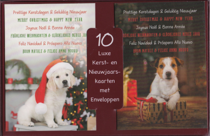 10 kerstkaarten met honden