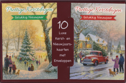 kerstdoos met 10 kerstkaarten