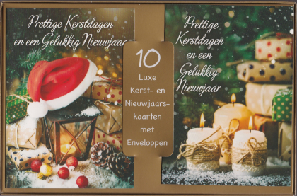 kerstdoos met 10 kerstkaarten