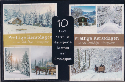 kerstdoos met 10 kerstkaarten