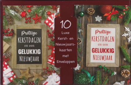 kerstdoos met 10 kerstkaarten